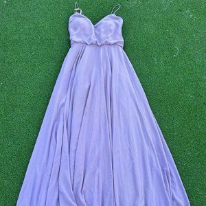Jenny Yoo Inesse Bridesmaid Dress Blouson V-Neck Womens size 0 Purple